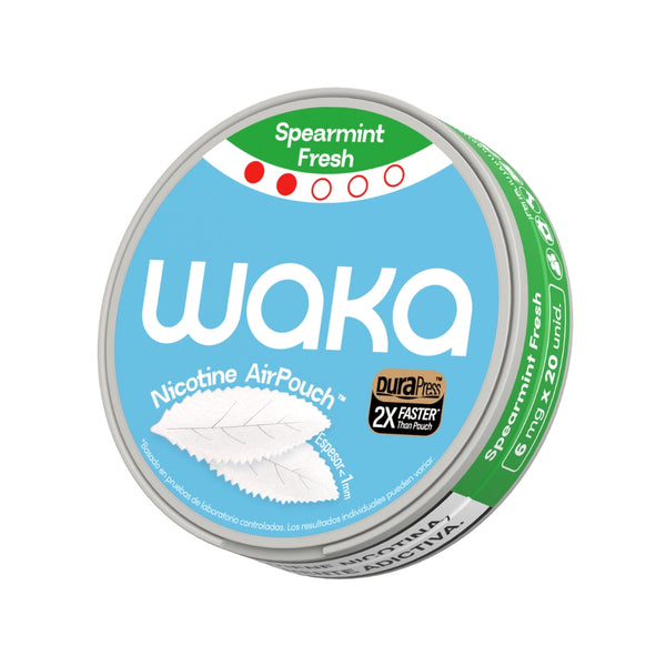 Explora WAKA Pouch de Nicotina Global WAKA Nicotine AirPouch Menta Verde Fresco Pura Frescura 6mg/pieza Nicotina < 1mm Delgado 🌿
