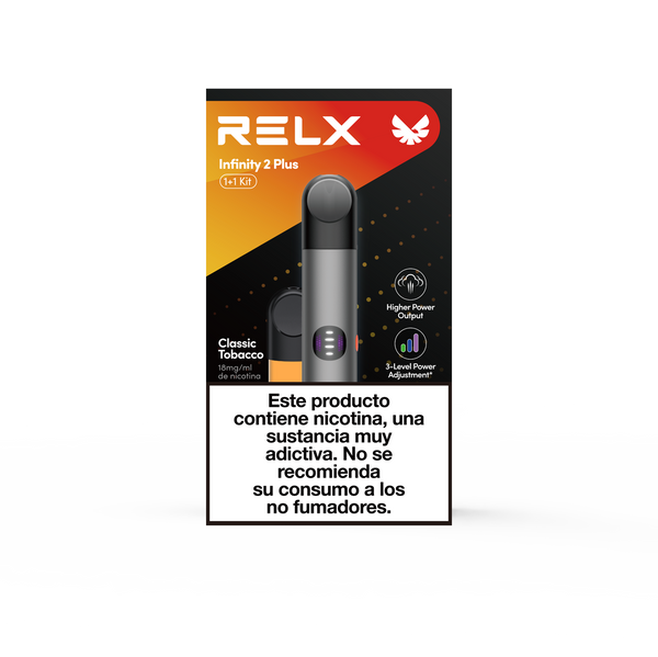 Explora las Ofertas de Año Nuevo 2026 en RELX-SPAIN Dark Asteroid Vapeador + Classic Tobacco Pod | RELX Infinity 2 Plus Kit
