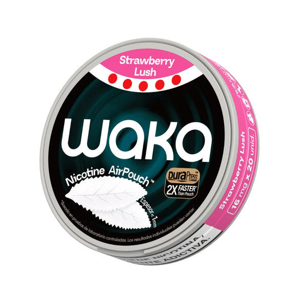 Explore WAKA Global Nicotine Pouch WAKA Nicotine AirPouch Strawberry Lush Rich & Velvety cream 16mg/piece Nicotine  < 1mm Thin 🍓
