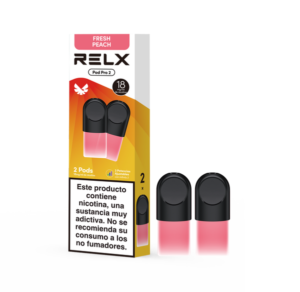RELX Pod Pro 2 sabor Melocoton Fresco, imagen de suscripcion de pods de 2 unidades
