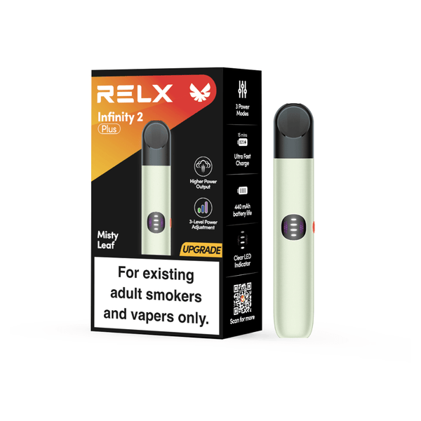  RELX ES E-cigrette Infinity 2 Plus Misty Leaf  package & product  Your Vaping Journey Starts Here |  RELX ES E-cigrette Infinity 2 Plus Misty Leaf  Misty Leaf package & product  Su viaje Vaping comienza aquí 🍃

