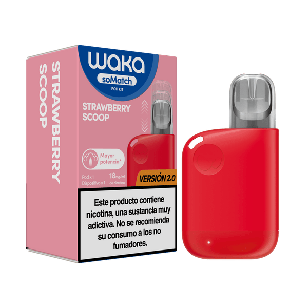 Dispositivo y caja oficial de WAKA soMatch Mini Kit Versión 2.0 sabor Strawberry Scoop
