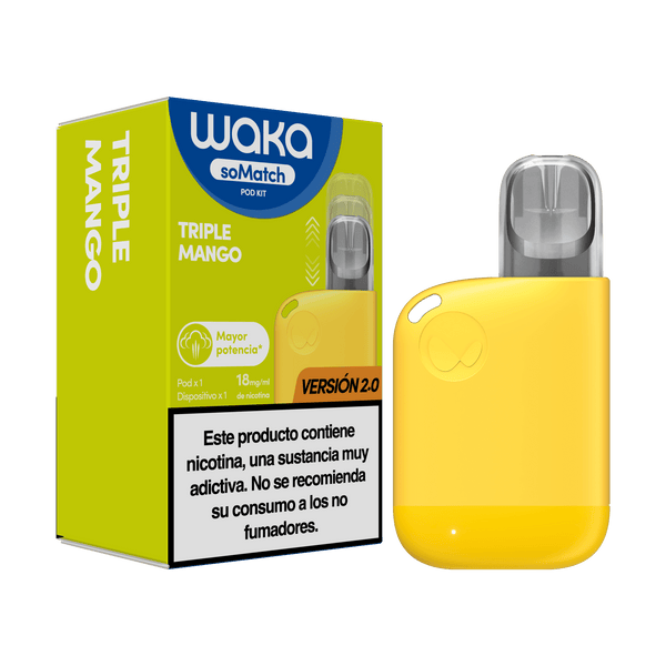 Dispositivo y caja oficial de WAKA soMatch Mini Kit Versión 2.0 sabor Triple Mango
