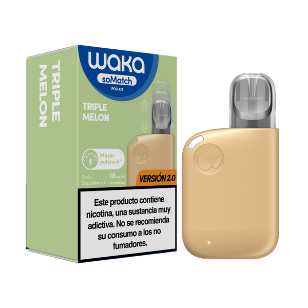 Dispositivo y caja oficial de WAKA soMatch Mini Kit Versión 2.0 sabor Triple Melon
