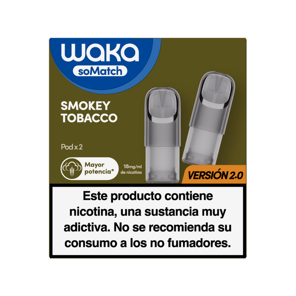 Pods WAKA soMatch Smokey Tobacco 18mg (2 Unidades) - Versión 2.0

